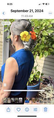 "Elegant and timeless -- this updo is perfect for weddings, proms, or any special occasion."