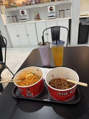 Chapagetti and Buldak Carbonara