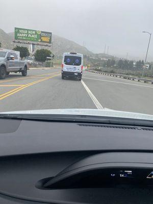 This guy's driving like a maniac... cut me off and going way too fast 2 May 2025 Foothill Blvd in Sylmar