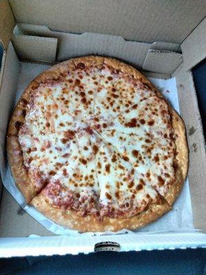 Small cheese pizza. Delicious