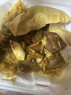 Curry goat and roti
