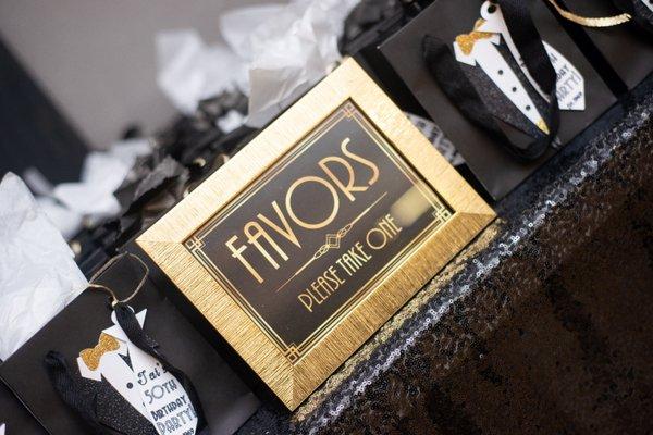 Party Favors Table - Roaring 20s Style