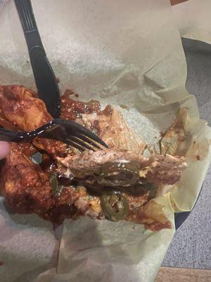 Super thin chicken patties they use for their sandwiches.