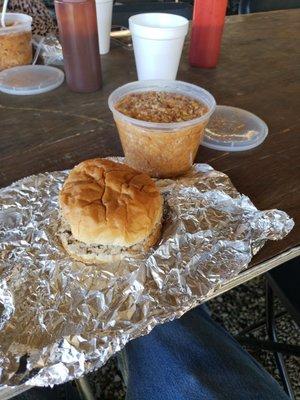 Bbq sandwich and Brunswick stew