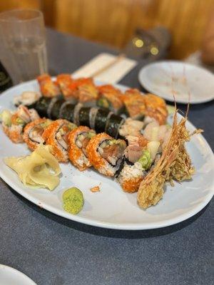 Sunset, scallop, Sabu rolls