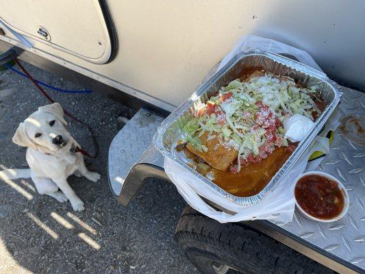 Ground Beef Burrito with side of Salsa