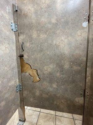 Women's bathroom stall door