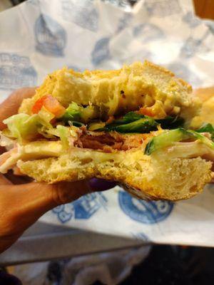 Classic Sub #1. Ham, Salami, Capicolla, Pepperoni and Provolone Cheese on sourdough