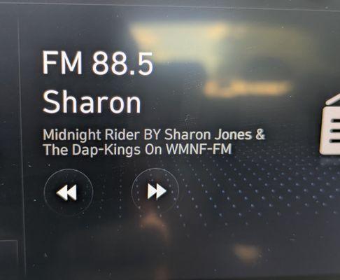 88.5 WMNF on my rental car radio