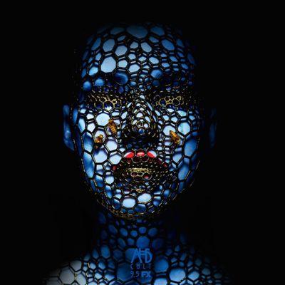 American Horror Story Poster; 3D scanned talent, 3D modeled mask and then 3D printed final part used for photo shoot seen here