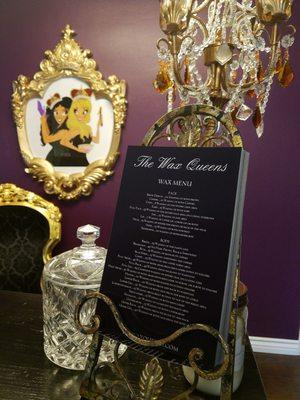 The Wax Queens Wax Menu