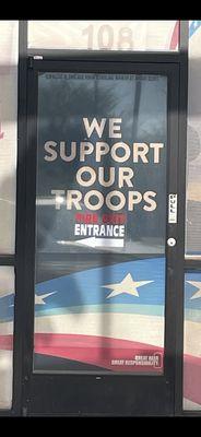 The patriotic front entrance