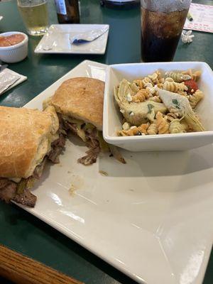 Philly with pasta salad and a smash burger with truffle fries both were awesome