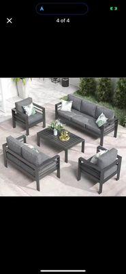 Aluminum outdoor patio set