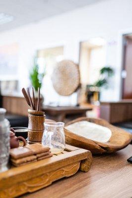 Our rest area have tea and coffee for waiting customers