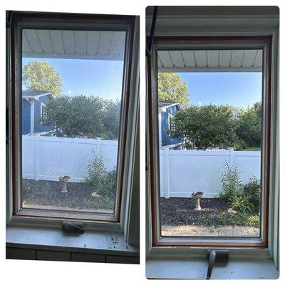 Window cleaning - before and after