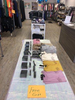 Giving away free gifts just for coming in.