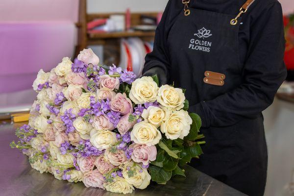 Creating this bouquet with care, we reflected our client's unique style. Thank you for trusting us with your special moment!