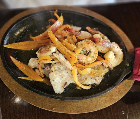 Grilled Cod topped with Shrimp