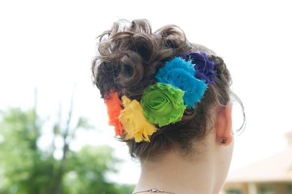 back of bride's hair