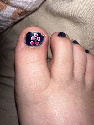 Painted toe nail