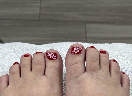 Ultimate pedicure with design.