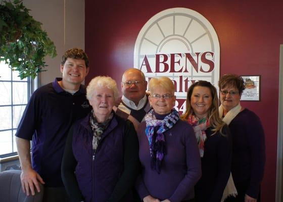 Left to right: Tyler Abens, Bev Stewart, Keith Abens, Jo Abens, Brenda Conyn and Luanne Tanner...