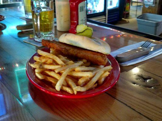 Cod fillet sandwich with fries! The bomb