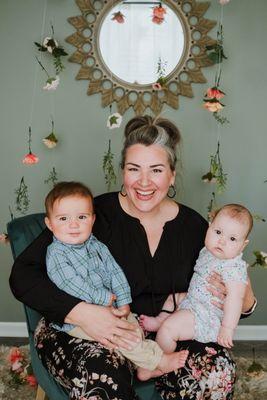 New mama group attendees with Leah