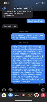 These were my last messages to Steven.