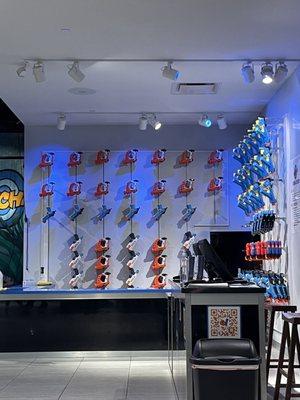 Kids can choose any gun and exchange them as many times they want