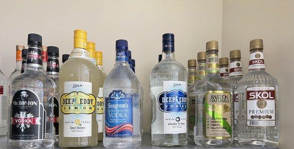 Branded vodka straight and flavored