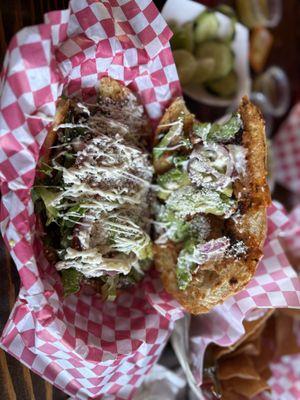 Torta de asada added beans