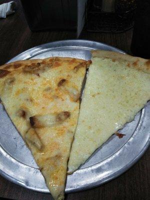 Buffalo Chicken on the left, White Garlic on the right.