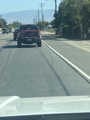 Driving like a jackass in a marked up business vehicle,
