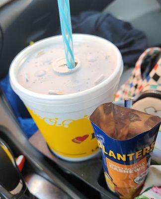 Diet Coke and a snack.