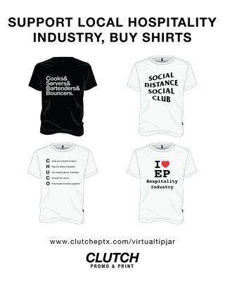 Items from our Virtual Tip Jar shutdown fundraiser for local service industry.