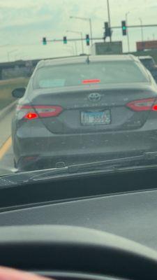 License plate of personal pace driver