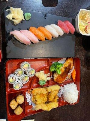 Bento box and sushi