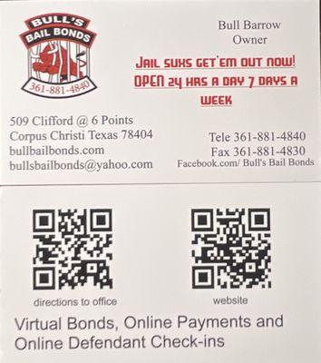 Business Card, location and website.