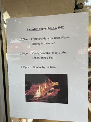 Park events during the weekend