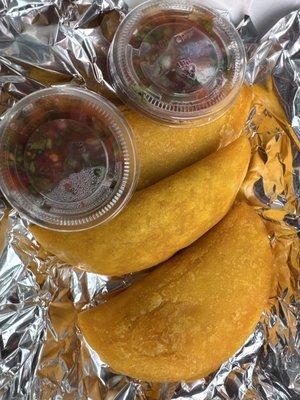 Chicken and beef empanadas