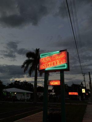 Vintage neon motel sign