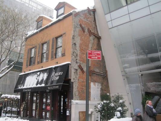 The "Little House" at 35 Cooper Square--the oldest house on Cooper Square--was demolished despite GVSHP's efforts to save it.