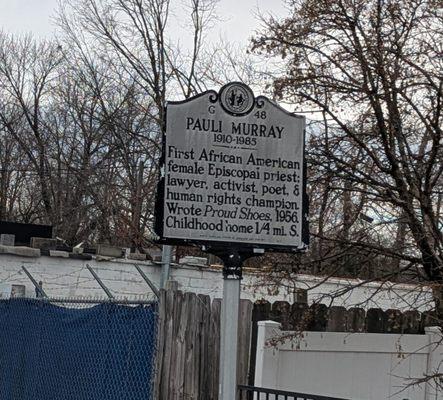 Pauli Murray Historical Marker, Durham