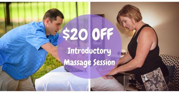 New client Receive $20 OFF their 1st 60 or 90 minute Introductory Integrative Massage or Myofascial Release session