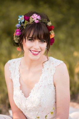 Hair design and custom flower crown by Emily Park