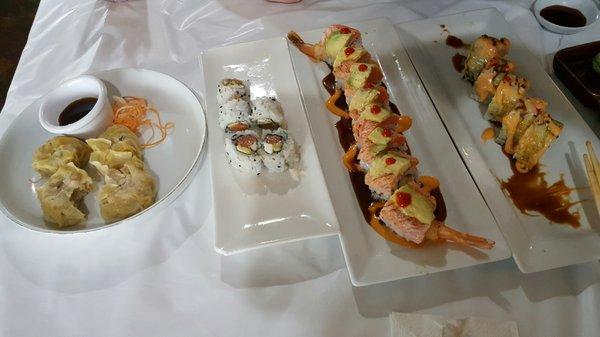 delicious and not too pricey, Philly roll, tiger tail, and crawfish special rolls!!!