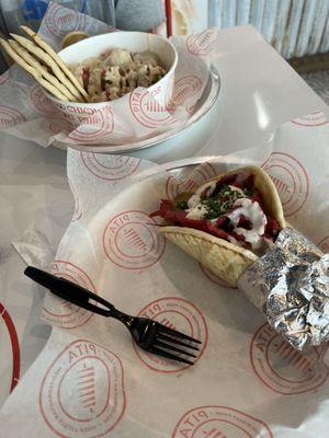 Spicy sujuk and falafel bowl