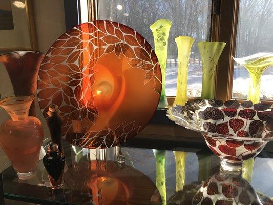 A glimpse at the studio showroom full of beautiful glass!